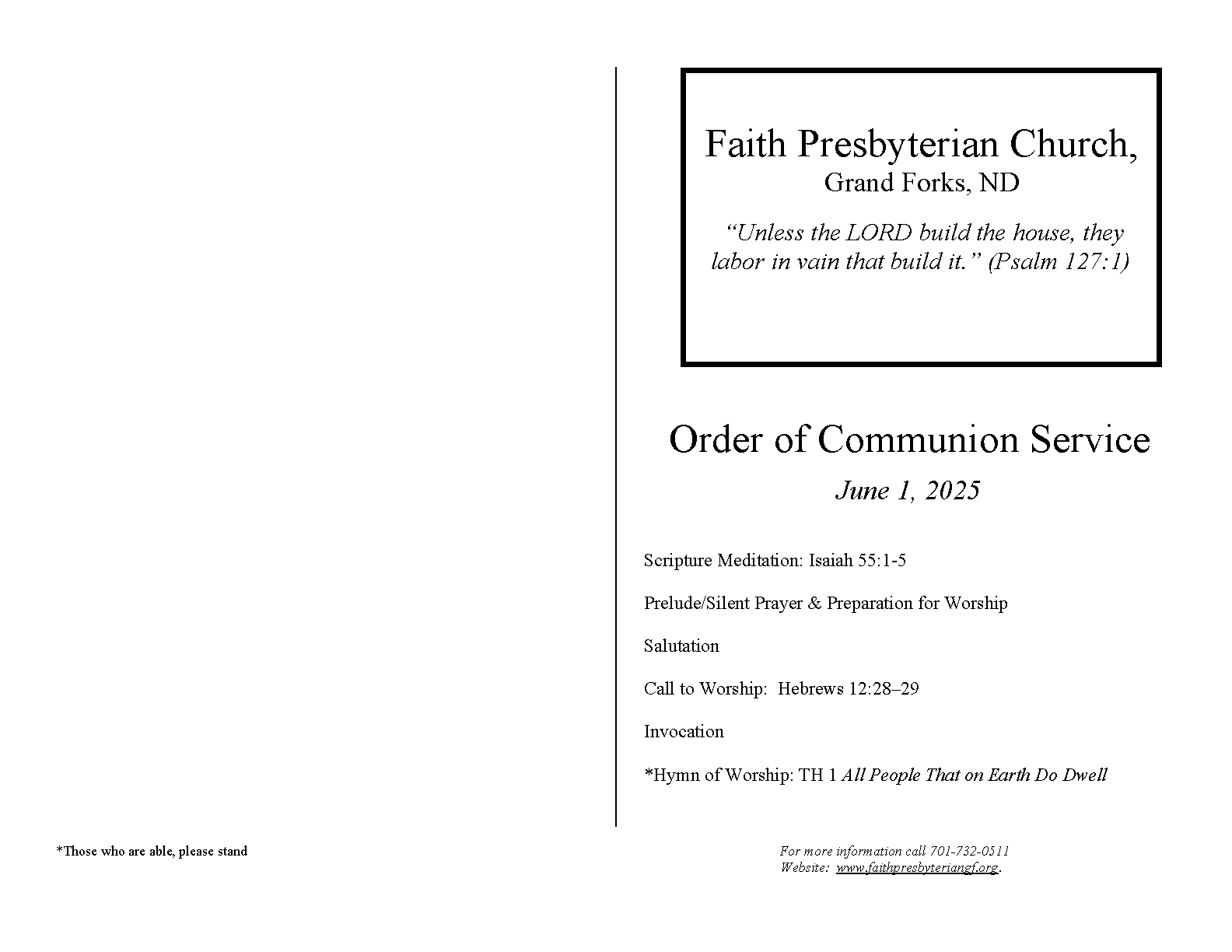 Bulletin Page 1