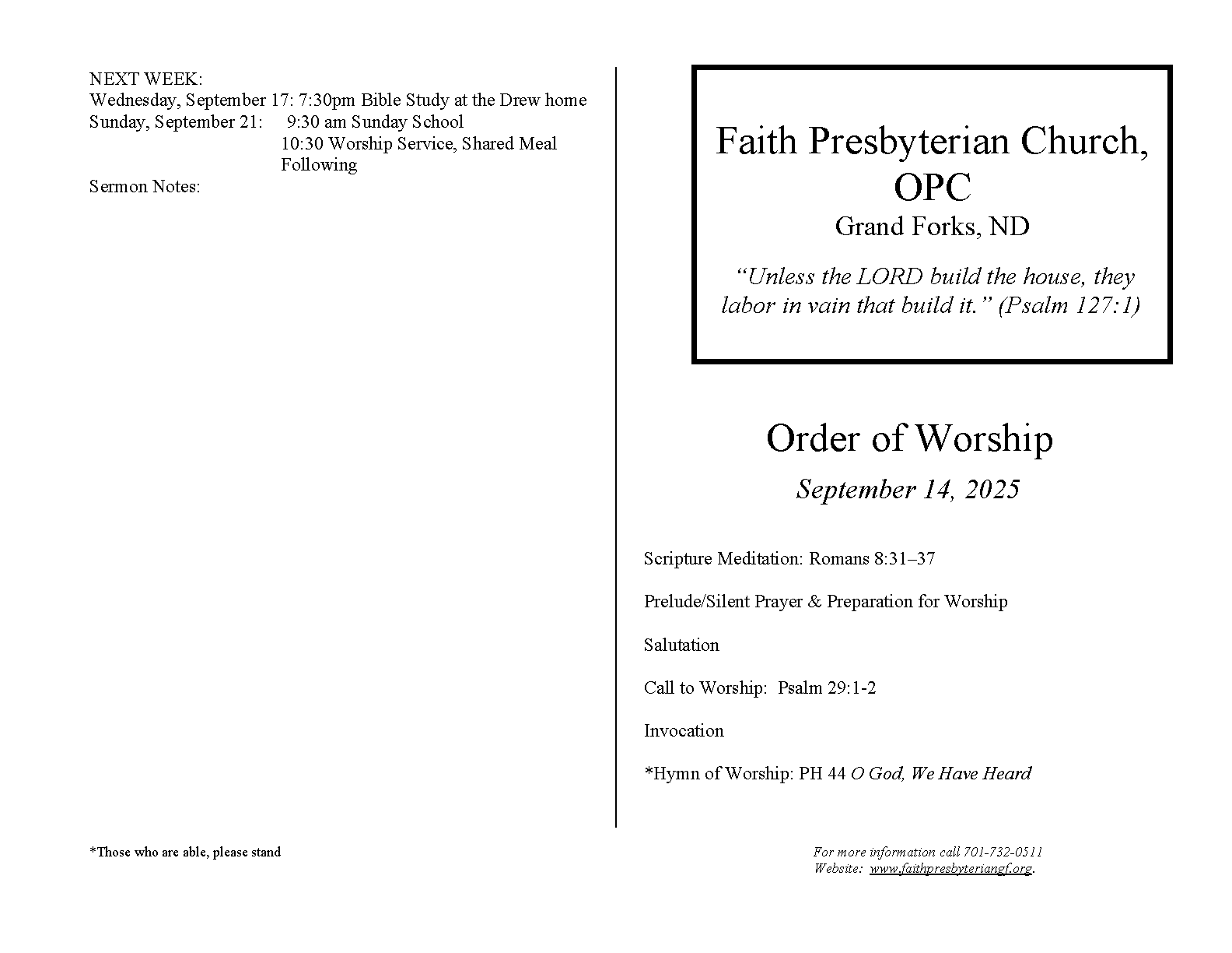 Bulletin Page 1