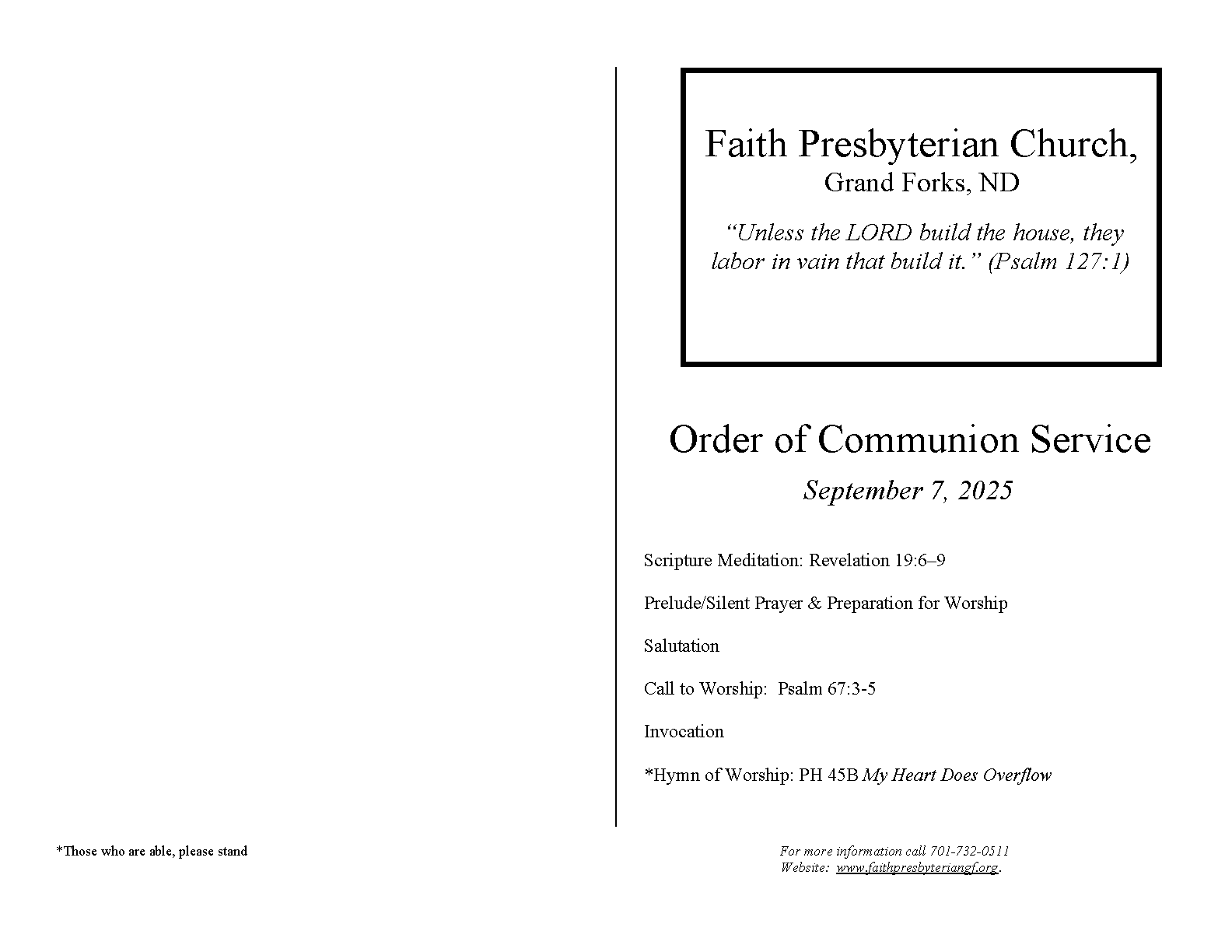 Bulletin Page 1