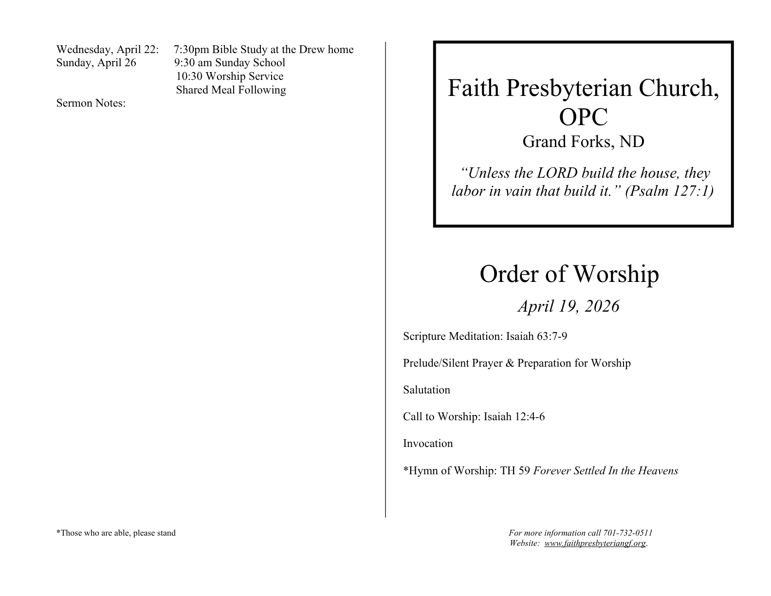 Bulletin Page 1